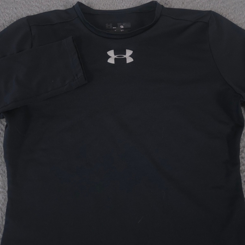 Under Armour Shirt Boys XL Black ColdGear Evo Fitted Crewneck Polyester Stretch